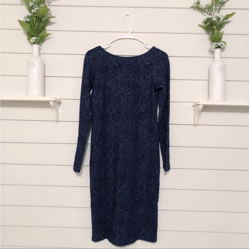 Soon Maternity -Blue Dress jacquard